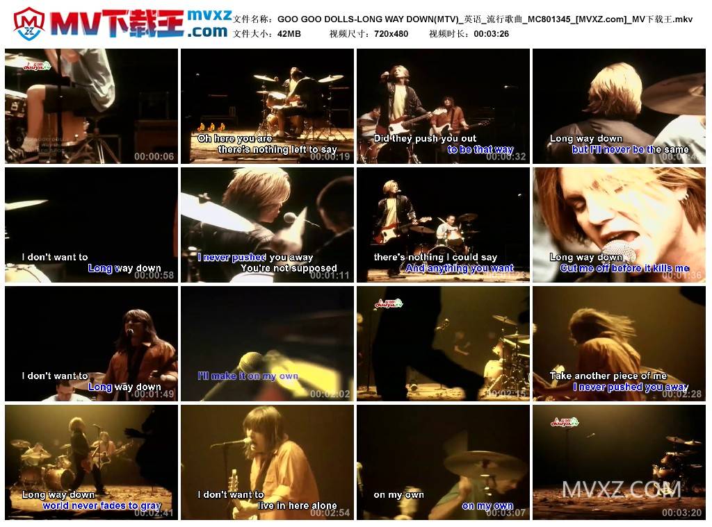 GOO GOO DOLLS-LONG WAY DOWN(MTV)_英语_流行歌曲_MC801345